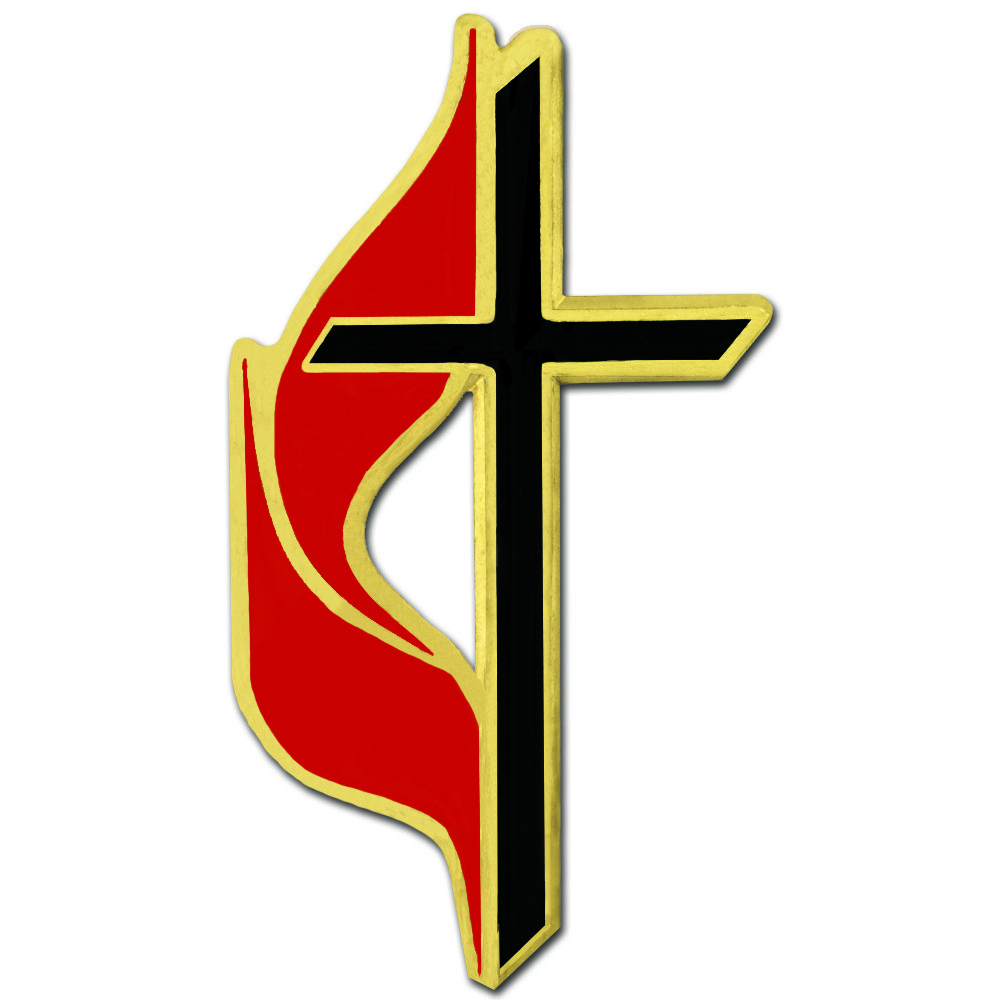 PinMart’s Methodist Cross Religious Enamel Lapel Pin