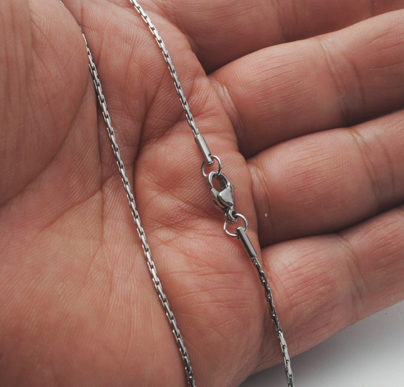 1.2mm Man Woman Stainless Steel Fancy Silver Chain Necklace Never Fade 50cm/20″