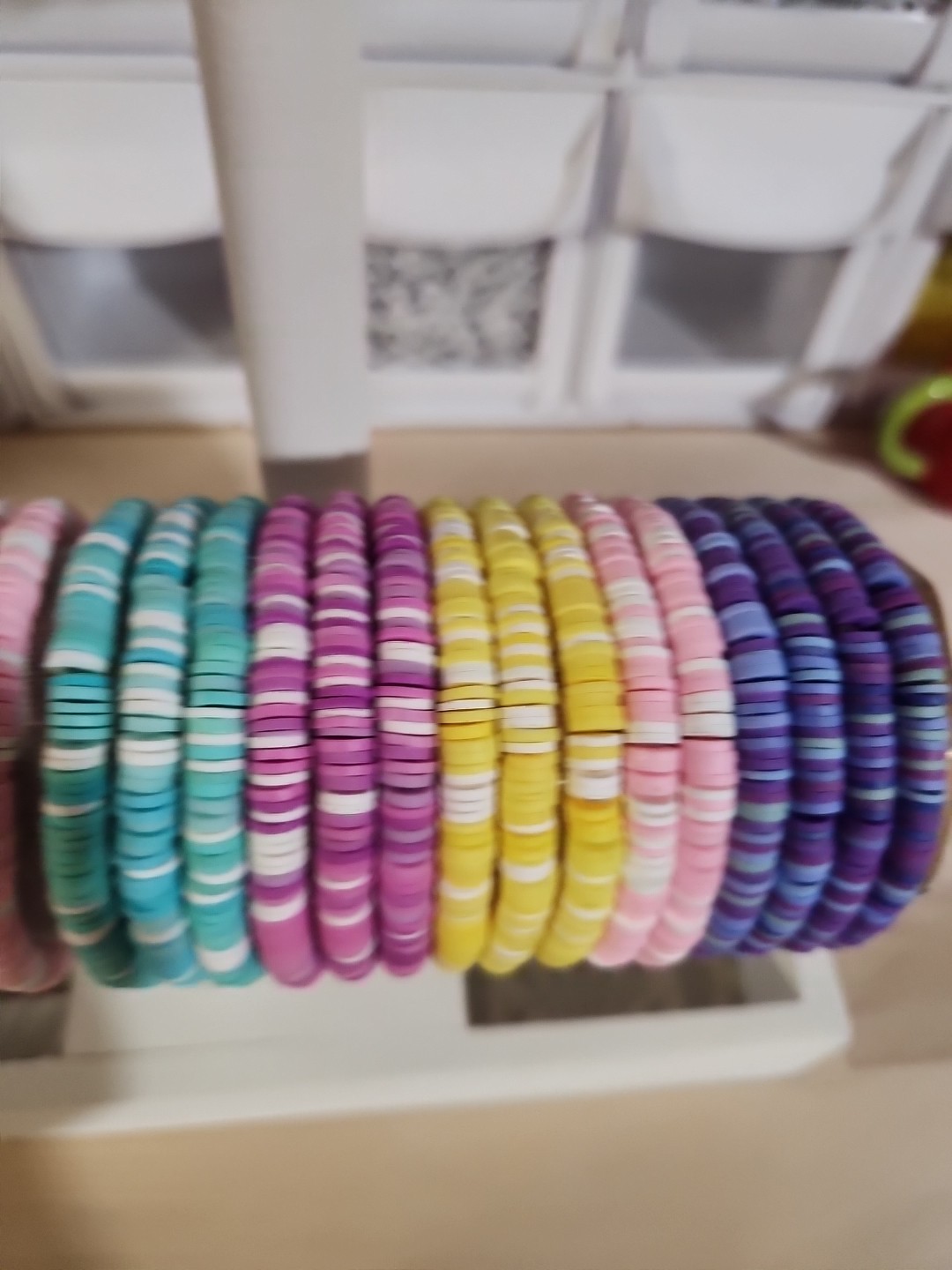 Lot of 5 handmade multicolor Polymer Clay Bead Different Colors