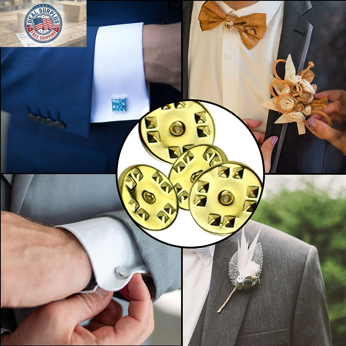 100PCS Pin Backs, Metal Locking Pin Backs, Brass Clutch for Brooch Tie Hat Badge