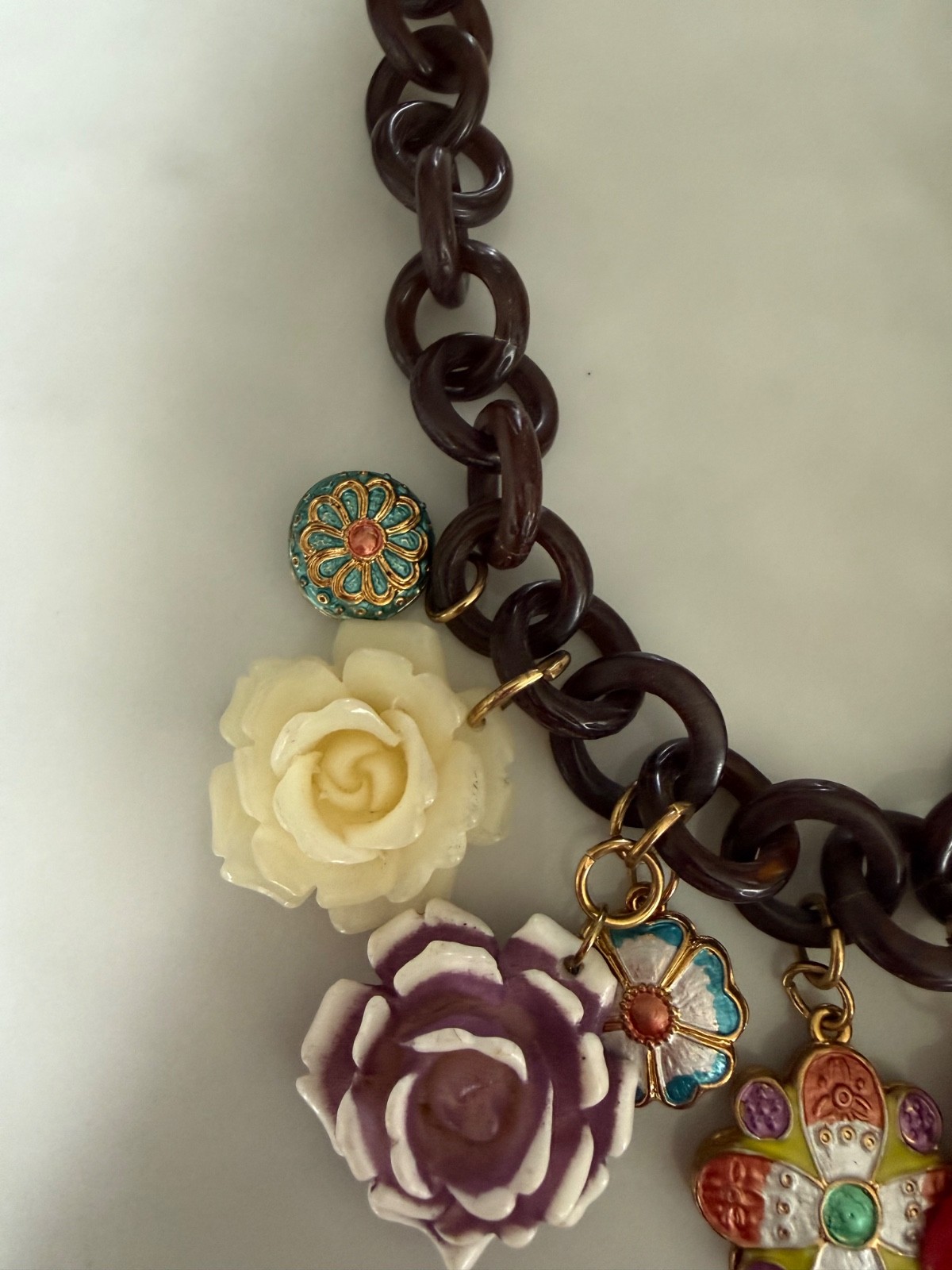 RARE 2009 Erickson Beamon for Target Charm Chain Link Boho Necklace Limited Edit