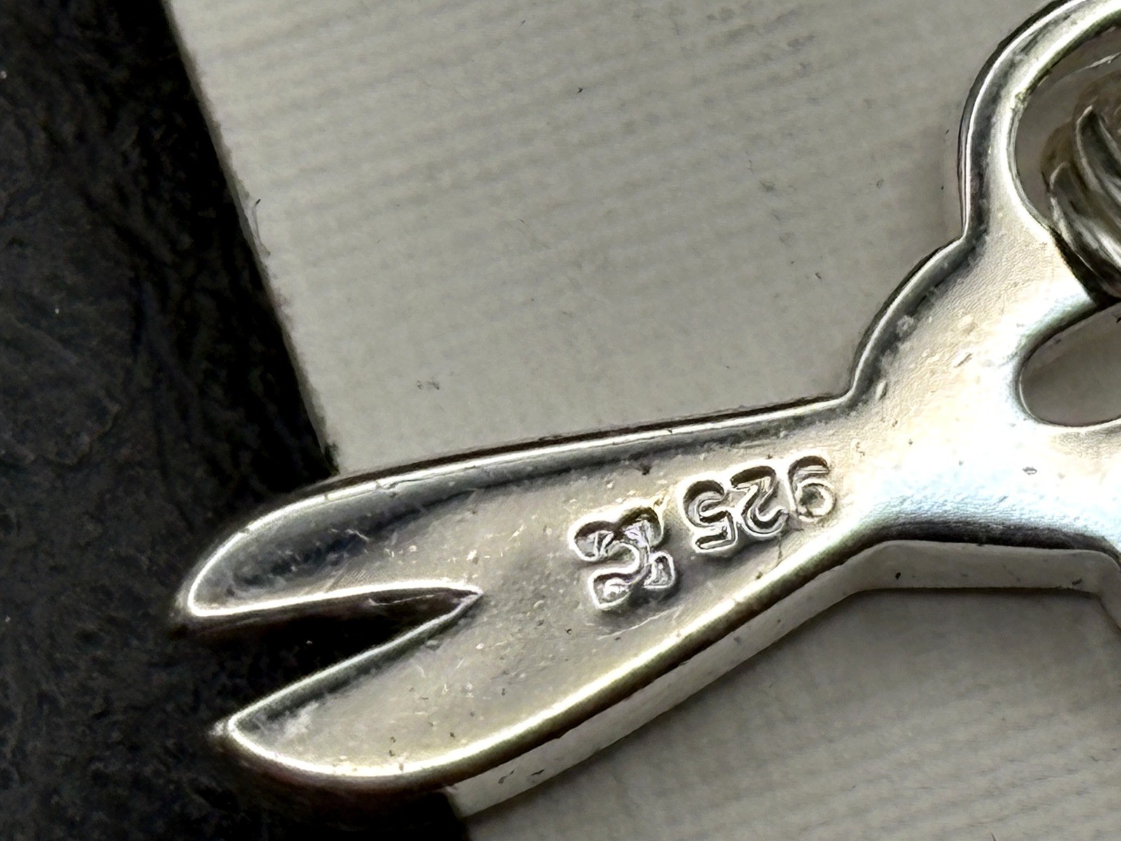 Sterling Silver 925 Scissors Charm Or Pendant CZ Cubic Zirconia Crystals