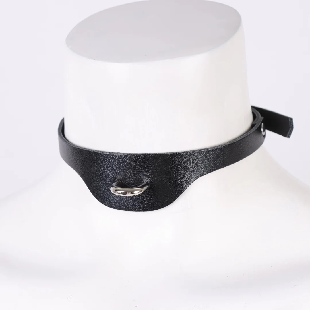 Gothic Punk Pu Leather Belt Choker O-Ring – Adjustable Collar Necklace For Women