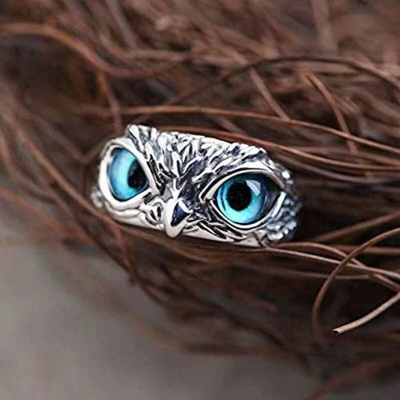 Owl Artsy vintage ring, vintage animal, adjustable ring for women and men