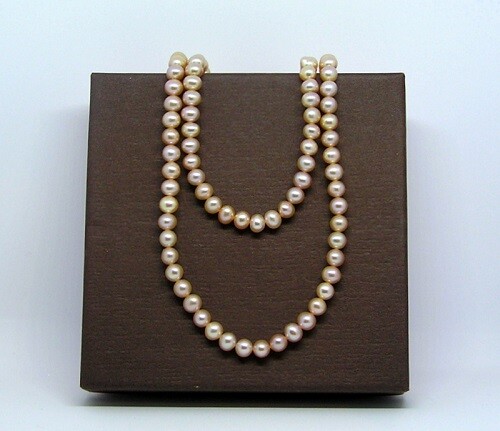 Matinee Length Pink Freshwater Pearl Stretch Strand, 4.5 – 5.5 mm, 120 Carats