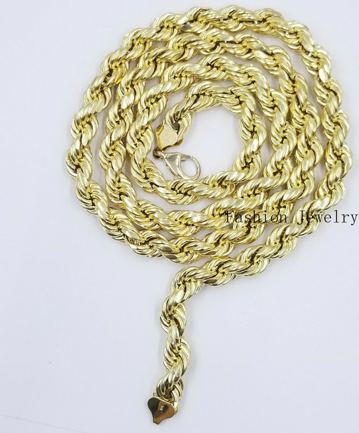 10k Yellow Gold Rope Chain Necklace 18″-30″ Men Women 4mm-10mm Real Gold Sale