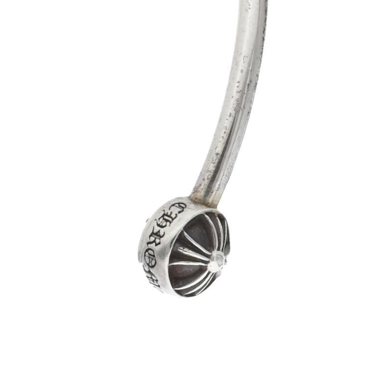 CHROME HEARTS Skinny Tiny CH Cross Pave Diamond Silver Bracelet Aftermarket #224