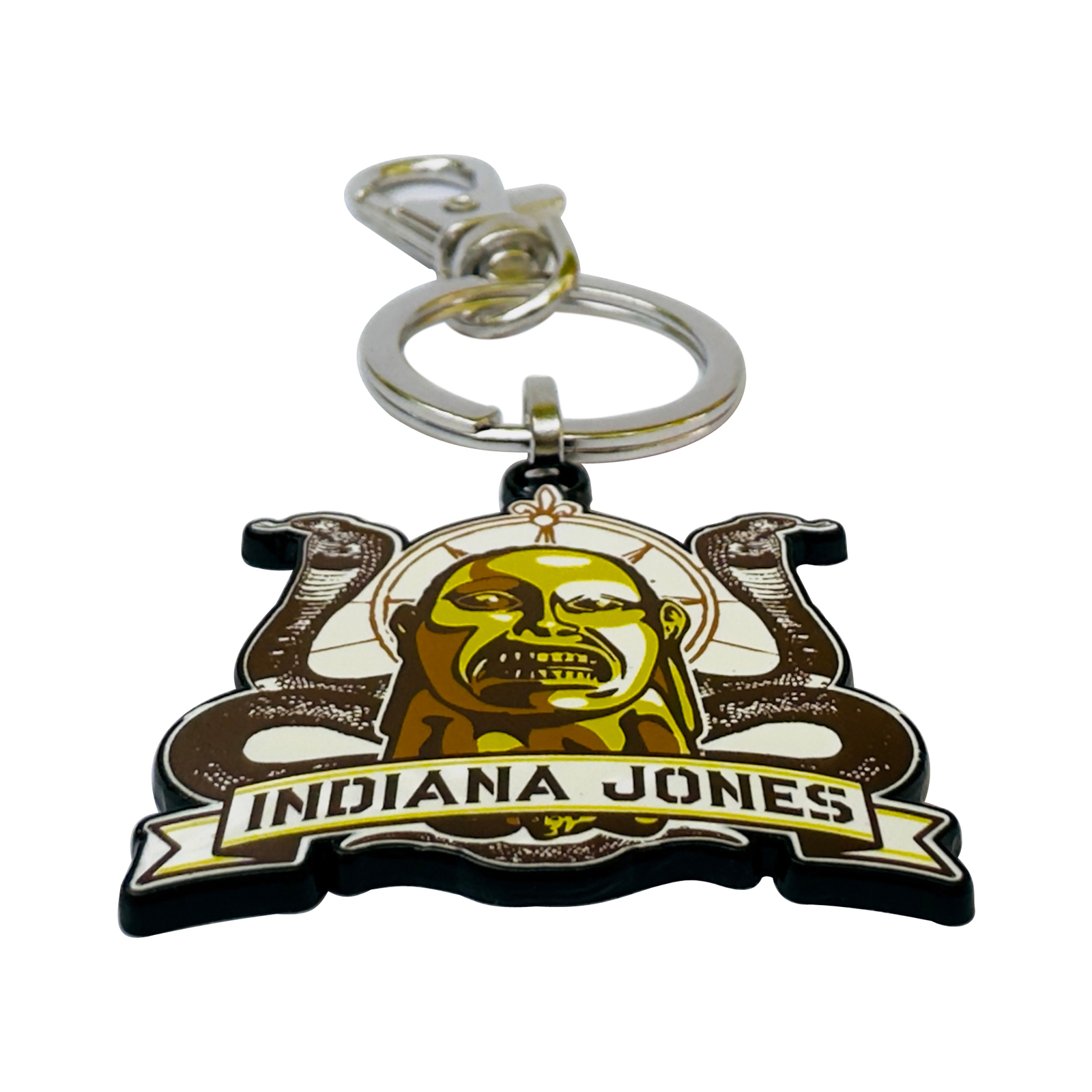 Official Indiana Jones Dial of Destiny: Raiders of Lost Ark Idol Snakes Keychain