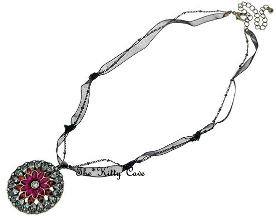 Vintage Bollywood Bling Ethnic Lotus Flower Crystals Necklace Earrings Ring Set