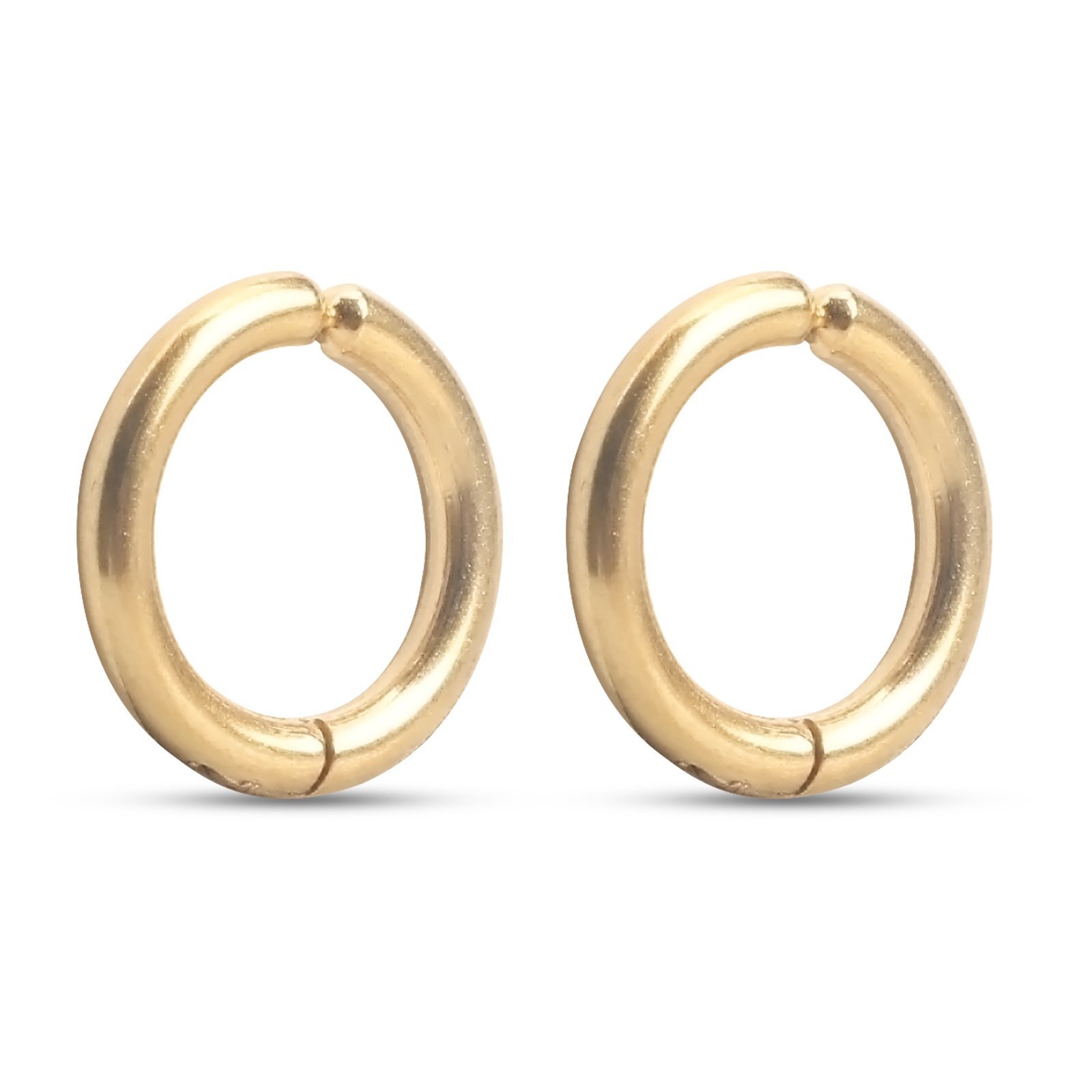 Stainless Steel Clip On Non-Piercing Fake Hoop Earrings for Women Men 10mm 12mm