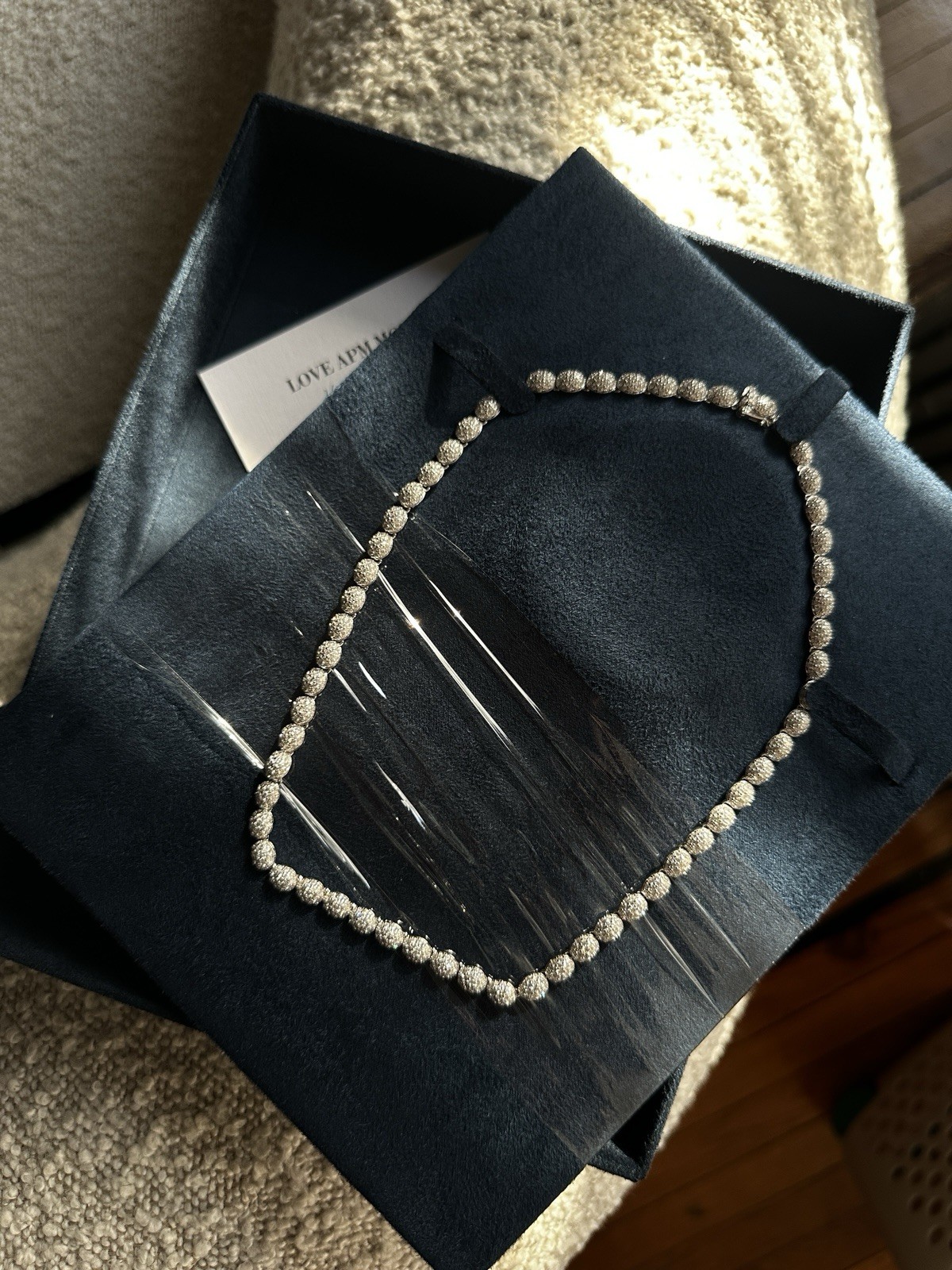 APM Monaco Météorites Tennis Necklace – Silver & White Stones – Authentic