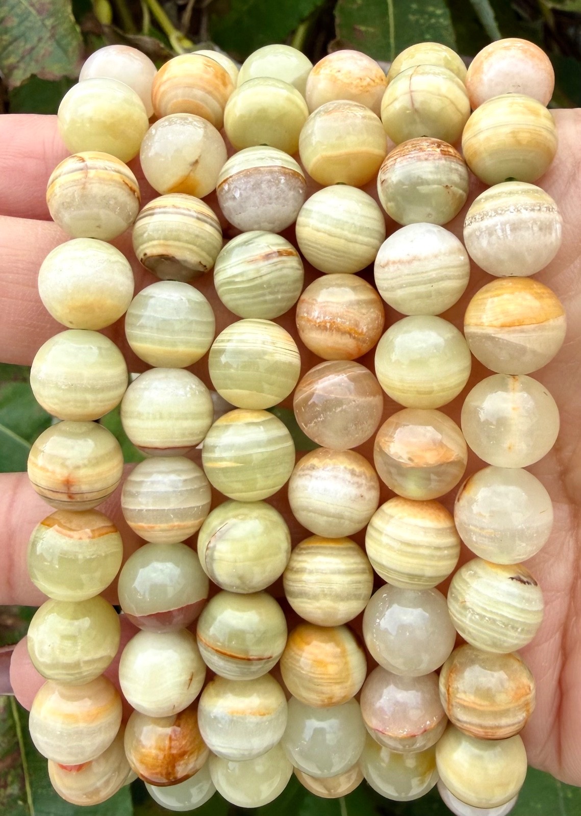 Wholesale Lot 6 Pcs Natural Green Onyx 10mm 8”Crystal Stretch Bracelet