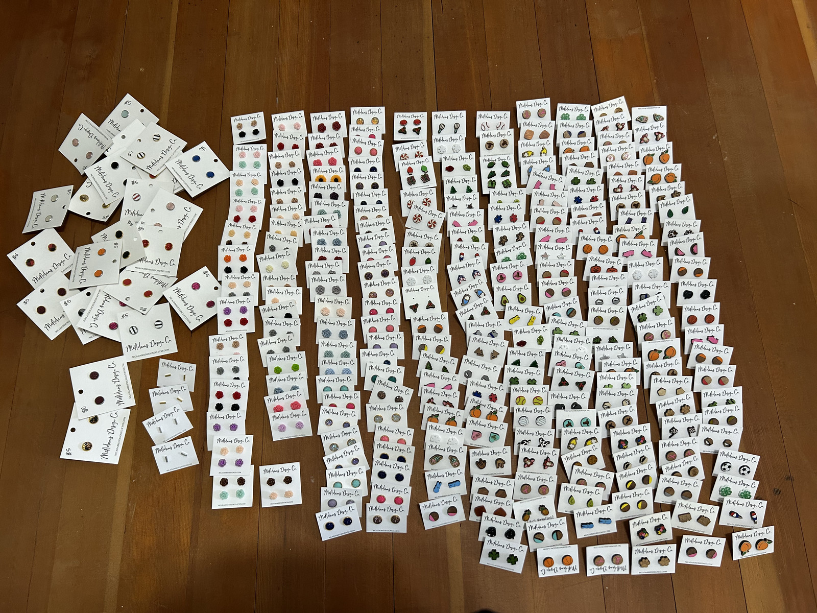 Wholesale Jewelry Lot – 60 Pairs Mixed Style Stud Earrings – Handmade for Resale