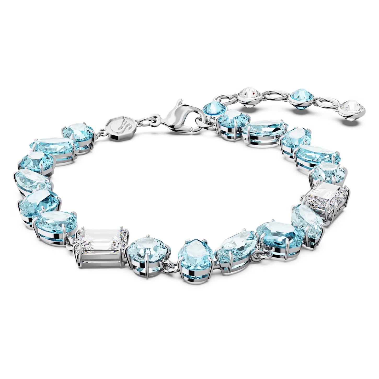 Swarovski Crystal Gema Bracelet, Mixed Cuts, Blue, Rhodium Plated 5666018