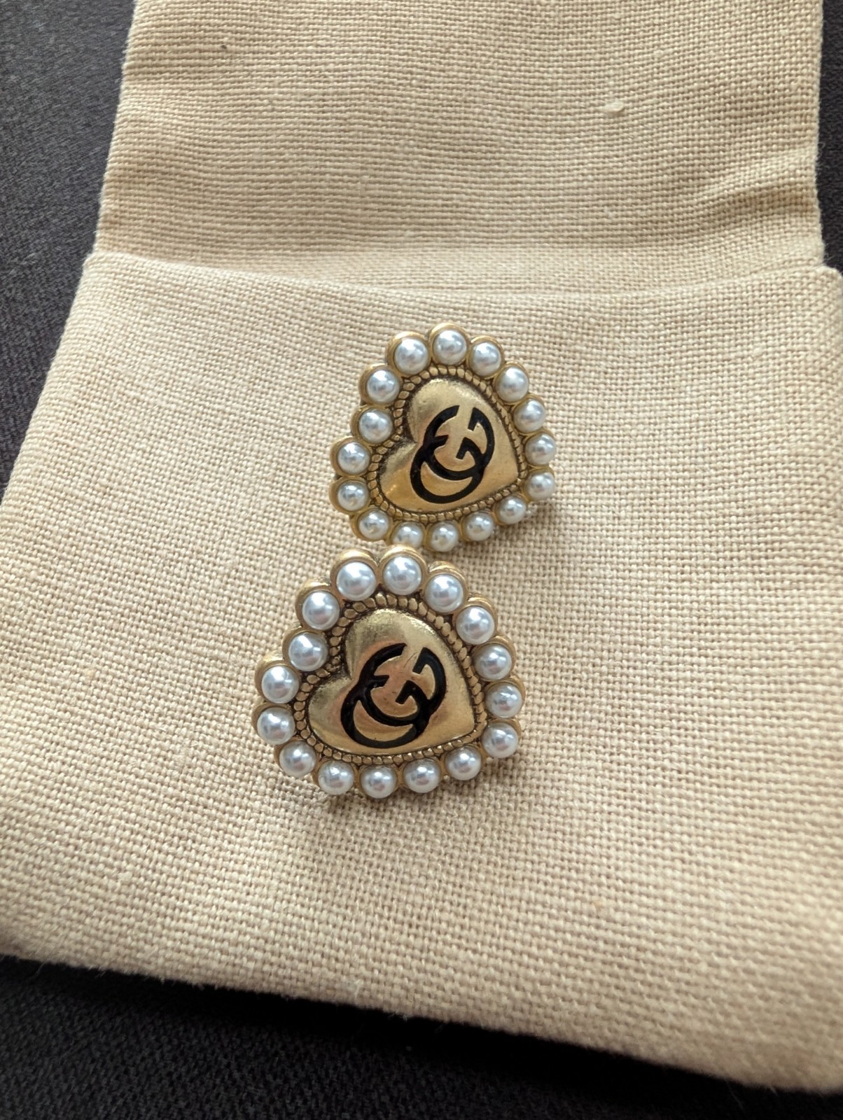 Authentic Gucci Heart Earrings