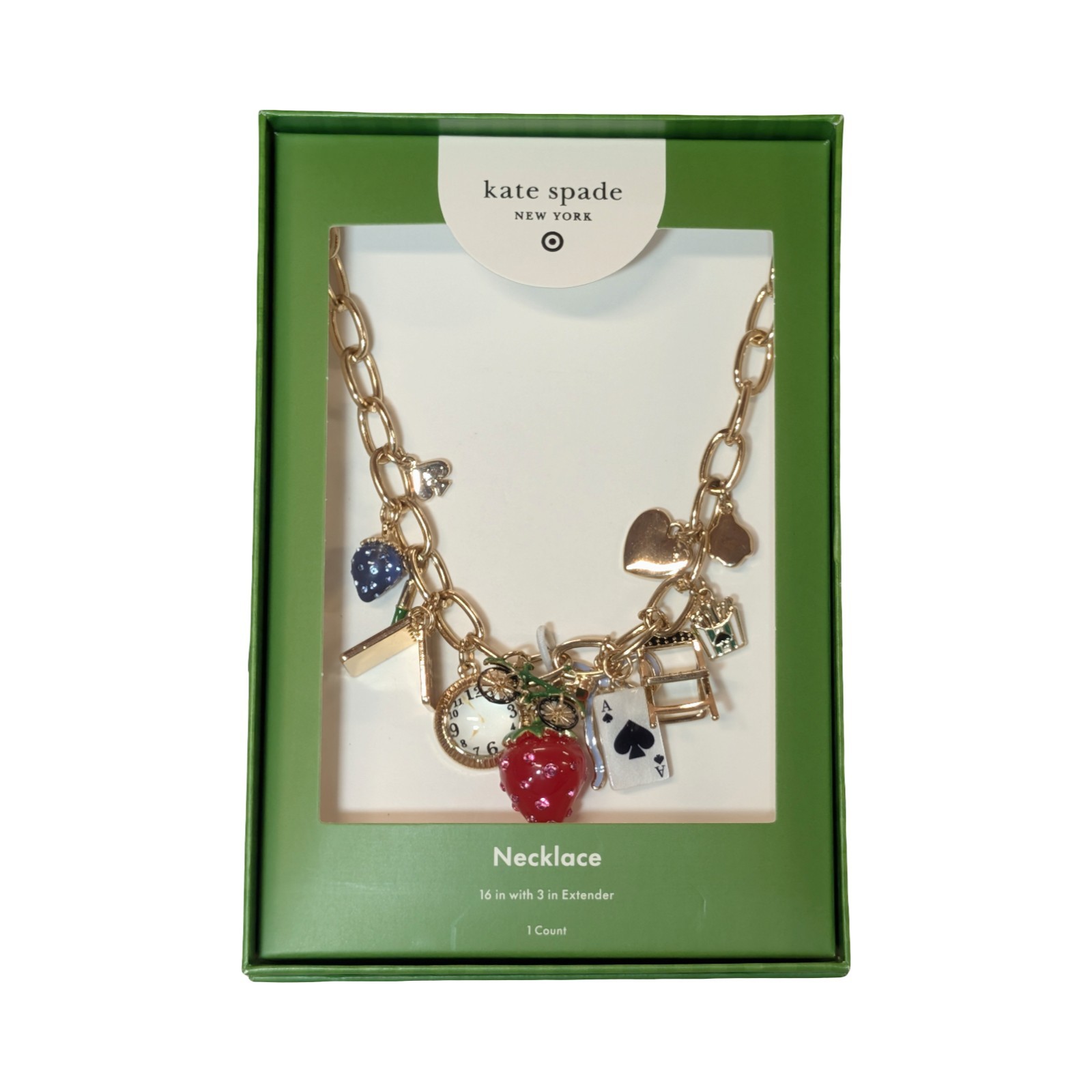 ⭐B2 Kate Spade New York Target Necklace Chunky Charm Statement 16″ NWT