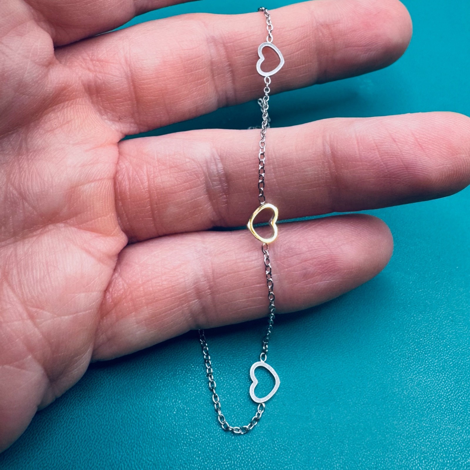 ❤️ Open Heart Anklet Love Adjustable ~8-10” Brand New Stainless Steel Waterproof