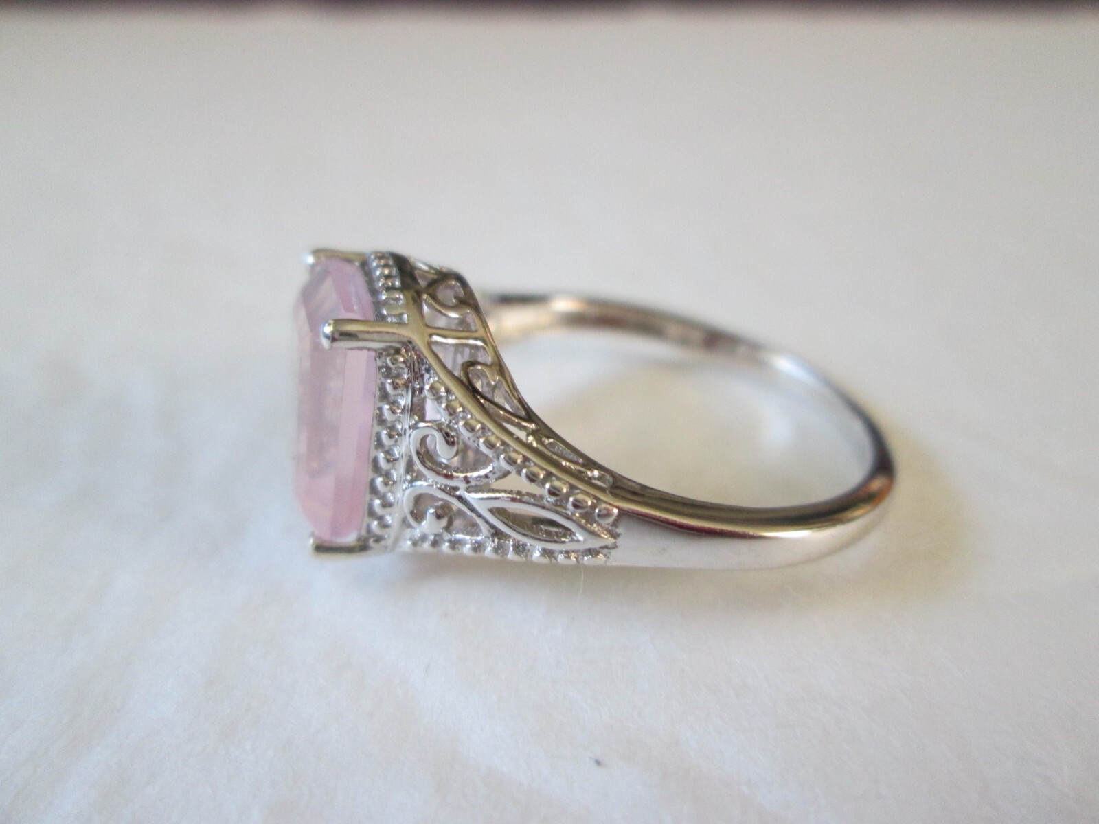 Galilea Rose Quartz Platinum over Sterling Silver Ring (Size 7) 3.00 ctw