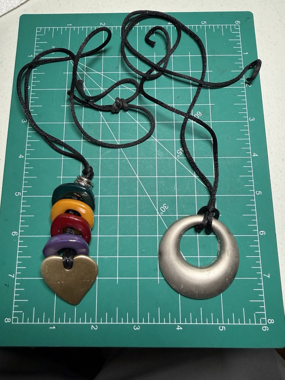 Multi Color Necklace With Gold Heart plus one more as shown