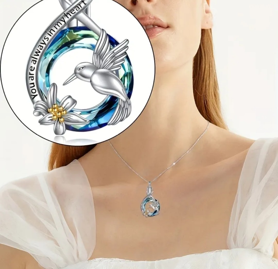 Cremation Jewelry Cylinder Urn Birds Love Stainless Necklace Pendant for Ashes