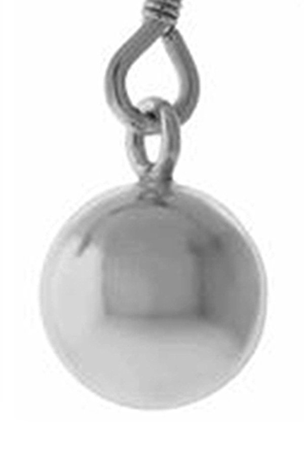 1 PAIR OF STERLING SILVER 925 HOOK EARRINGS WITH 6 MM ROUND BALL BEAD, 25 MM
