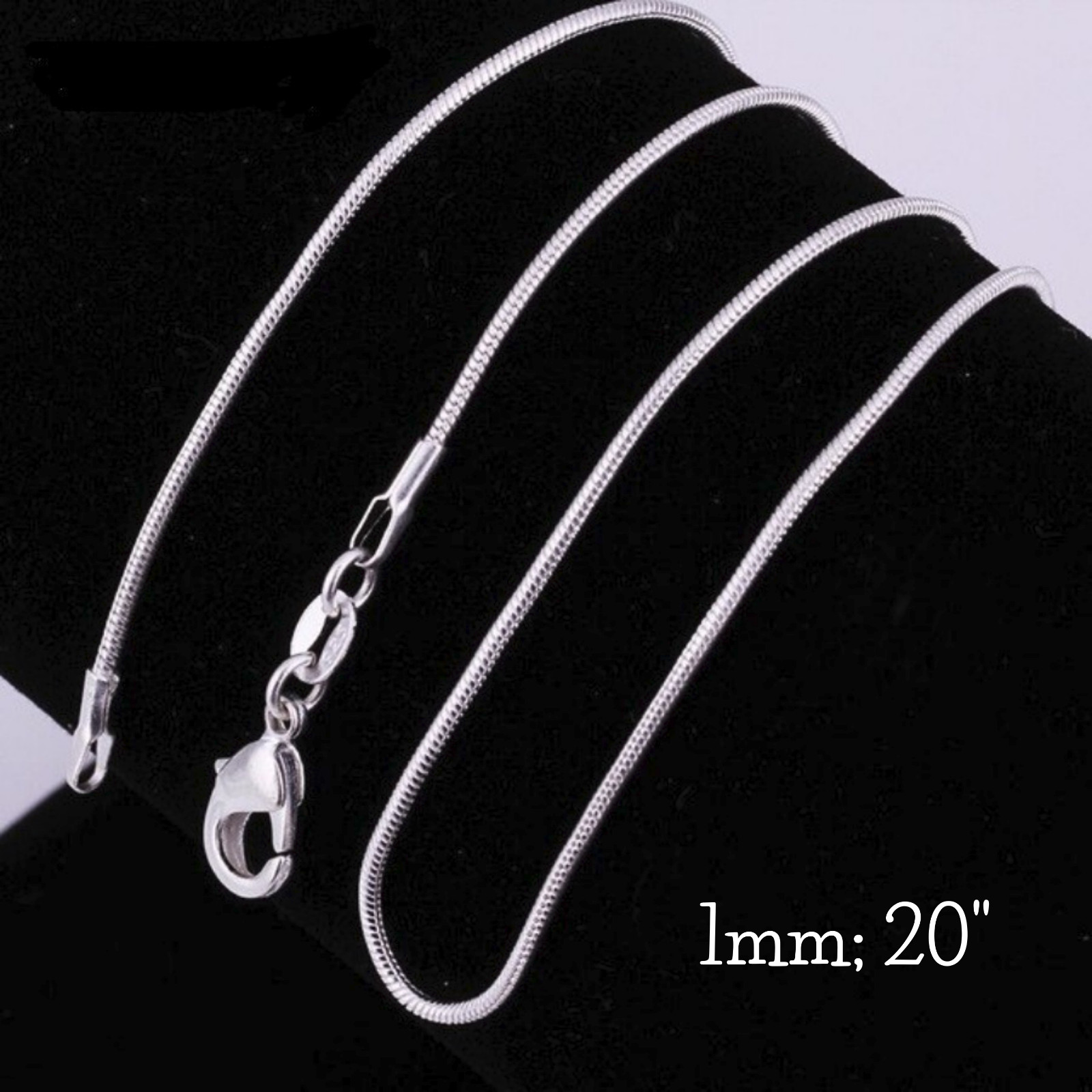 Italian 1mm Snake Chain Necklace 18, 20, 24 or 30 Inch Sterling Silver