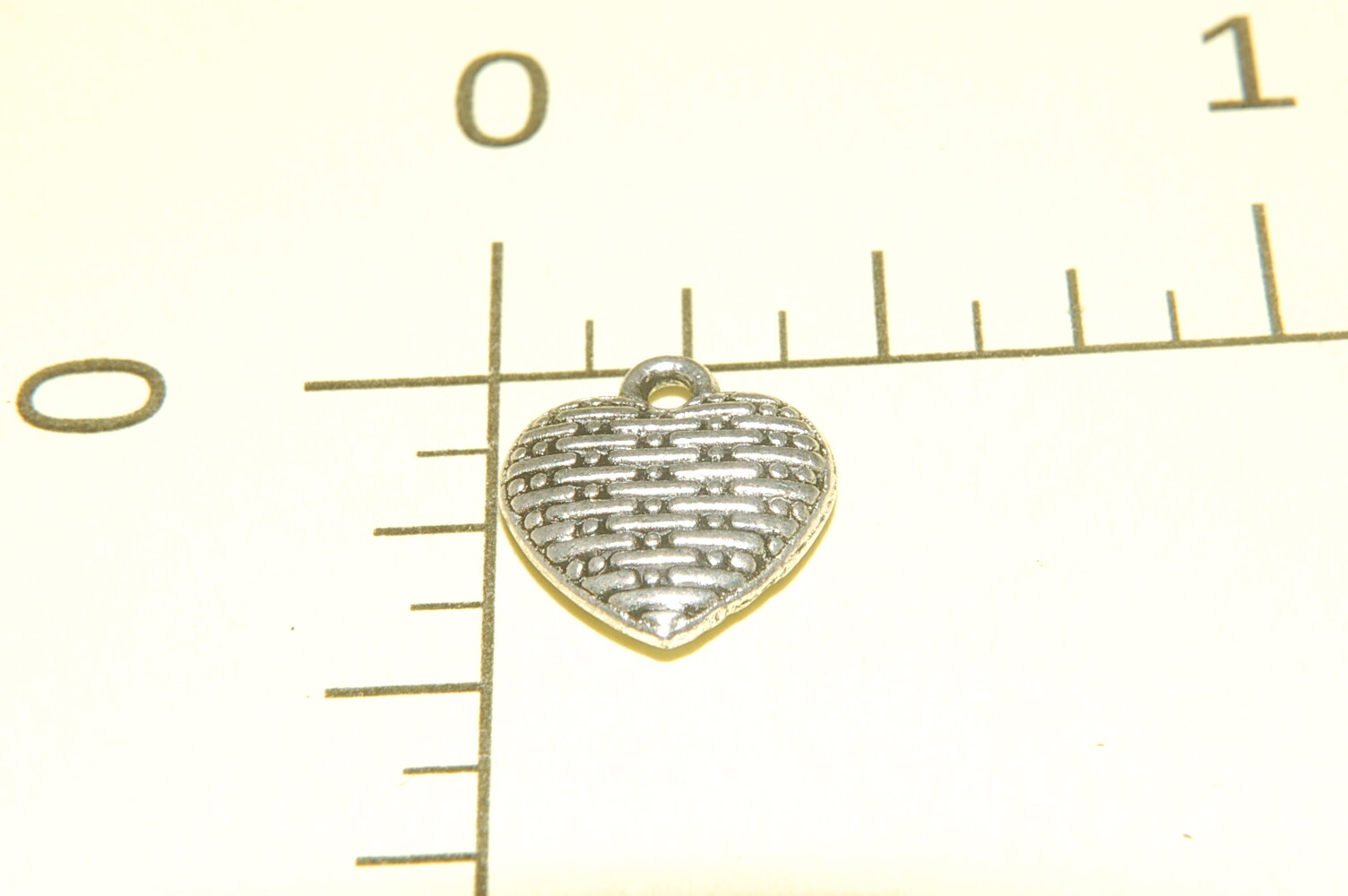 Heart #1 Love Patterned Textured Charm Tibetan Silver J1131