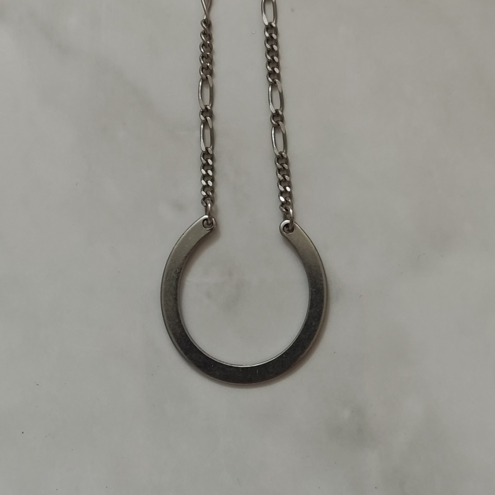 JK By thirty-one Silver Tone Cable Chain Horseshoe Necklace