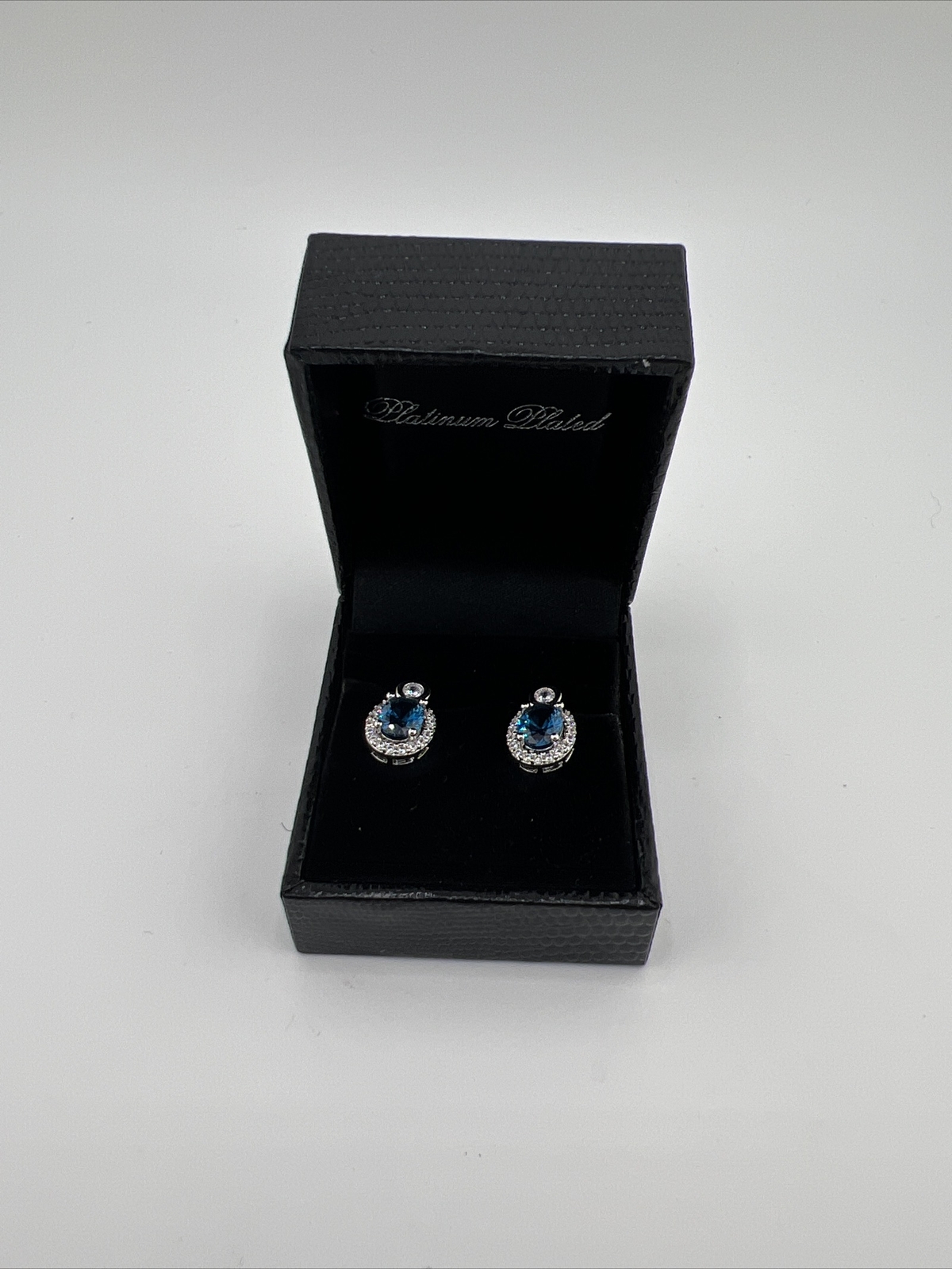 Gold Coast Jewelry Oval Color stones Platinum Plated Earrings