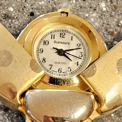 Rumours Brand Gold-Tone Ladybug Beetle Pendant Time Piece Quartz