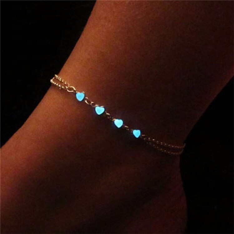 Luminous Beach Heart Anklet/Bracelet – Fashion Jewelry Glow In The Dark