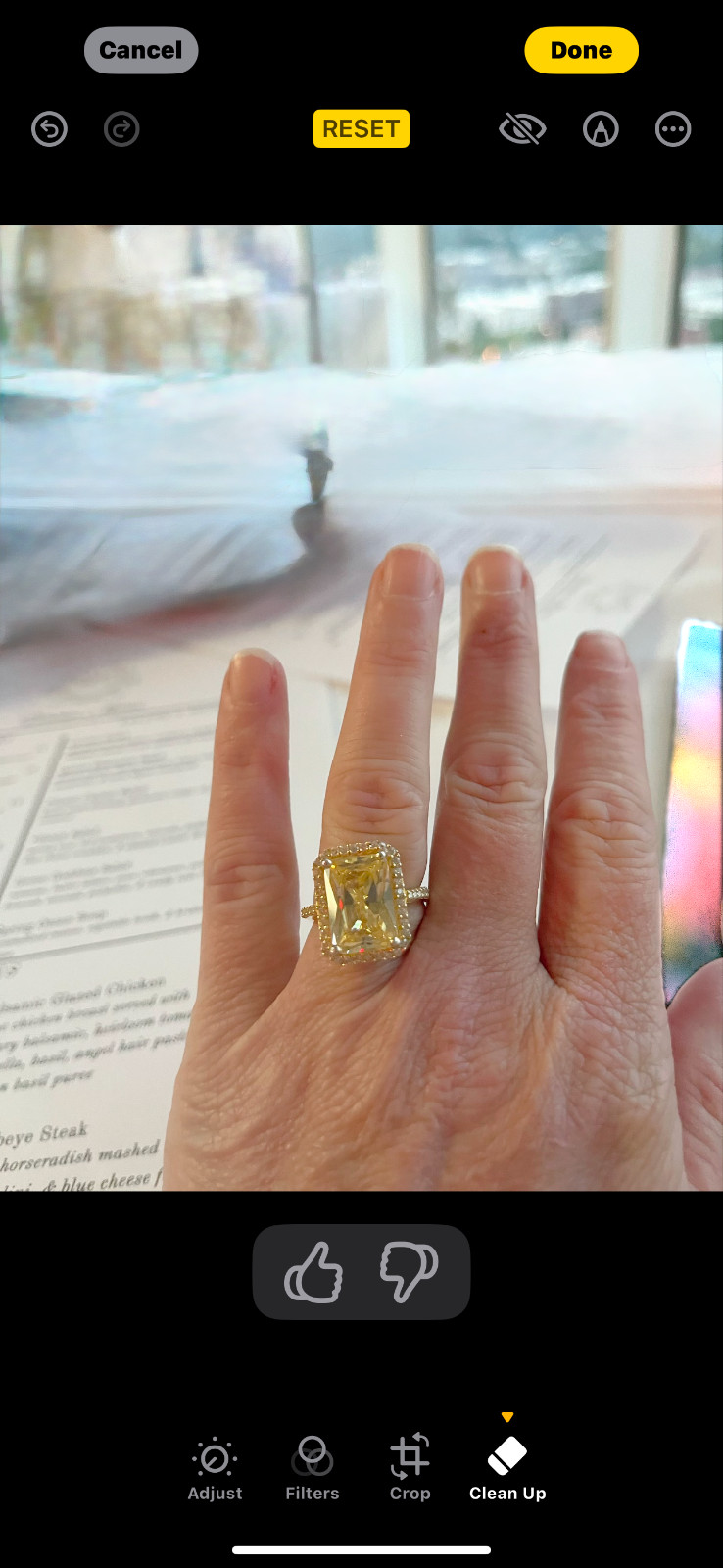 Beautiful simulated canary yellow ring 18 carats