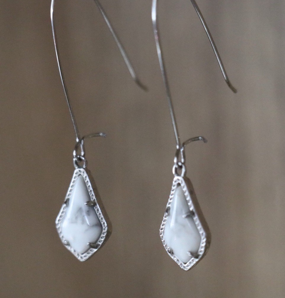 Kendra Scott Lori Rhombus Dangle Drop Earrings With Howlite Stone