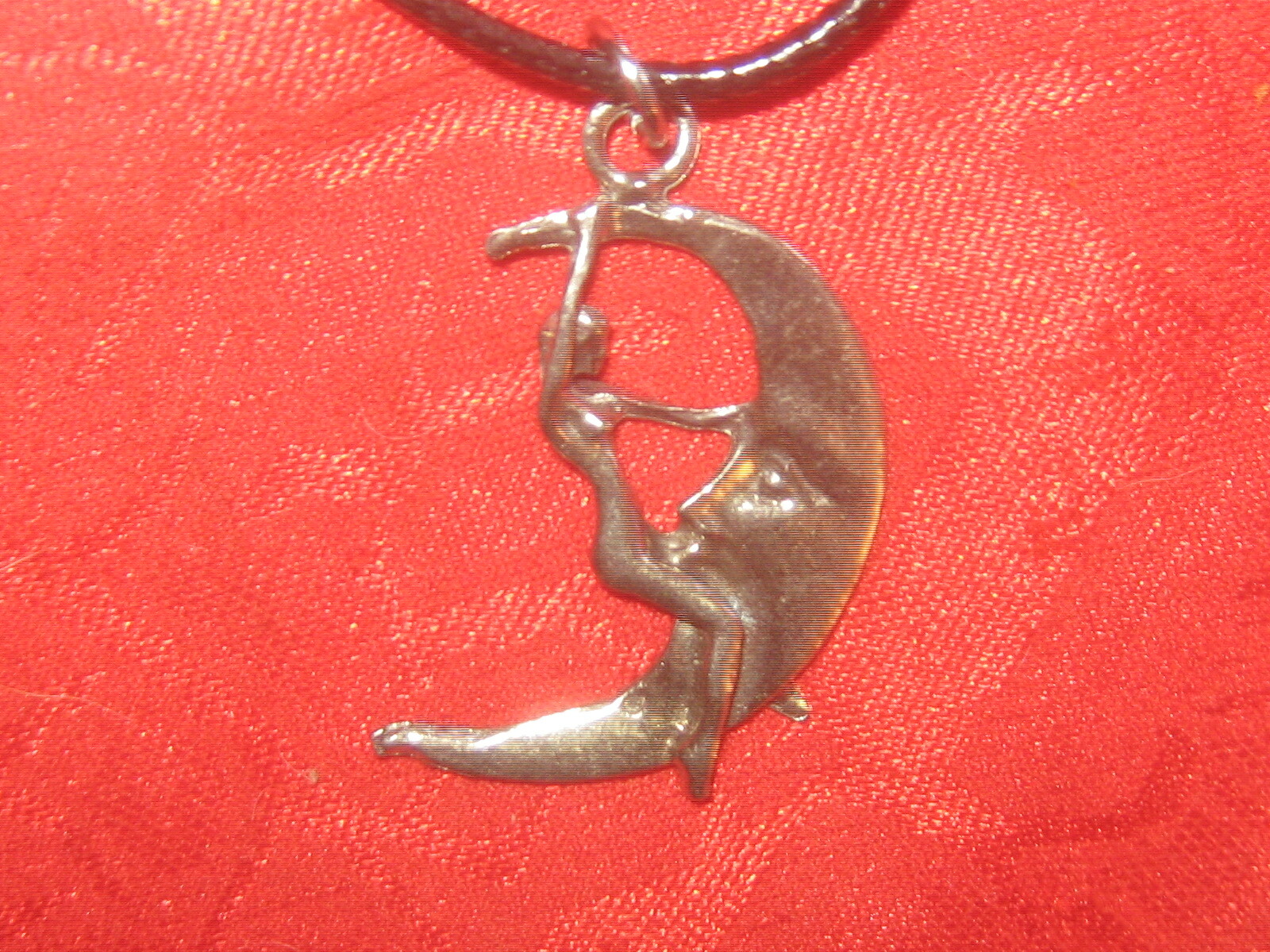 Unusual 35mm Zinc Pewter Sexy Lady Riding The Moon Charm Pendant Necklace