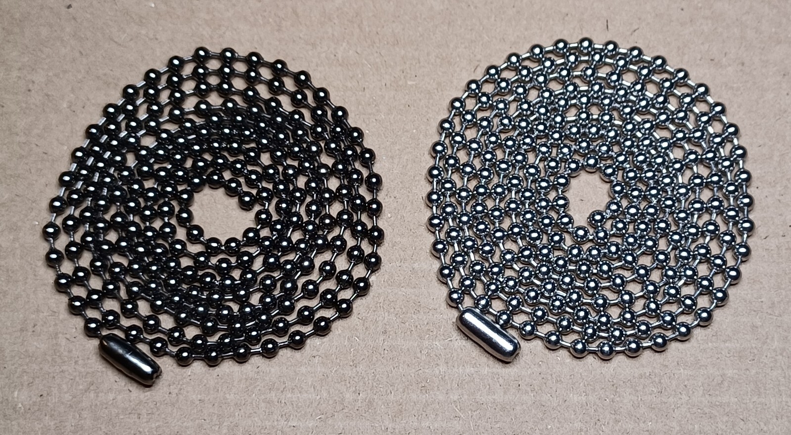 30″ Gun Metal Black & 30″ Stainless Steel 2.4mm Ball Bead Military Dog Tag Chain