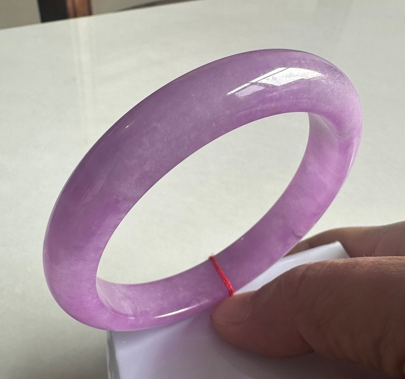 Natural Grade AAA Ice Lilac Lavender Burmese Jade jadeite bracelet bangle 61MM