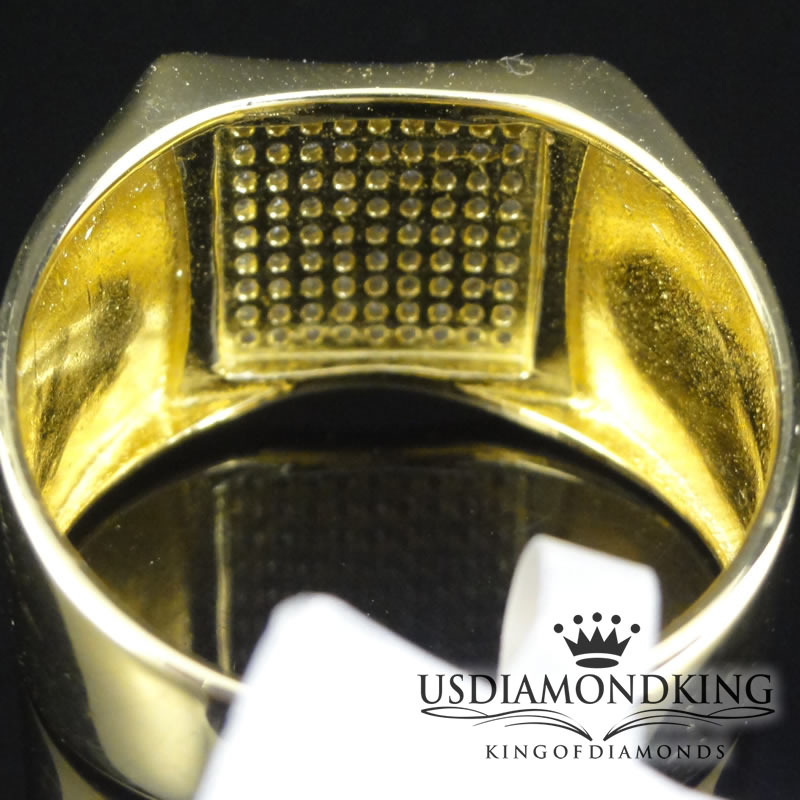 Men’s New 925 Sterling Silver 10k Yellow Gold Finish Designer Pinky Ring Sz 8~12
