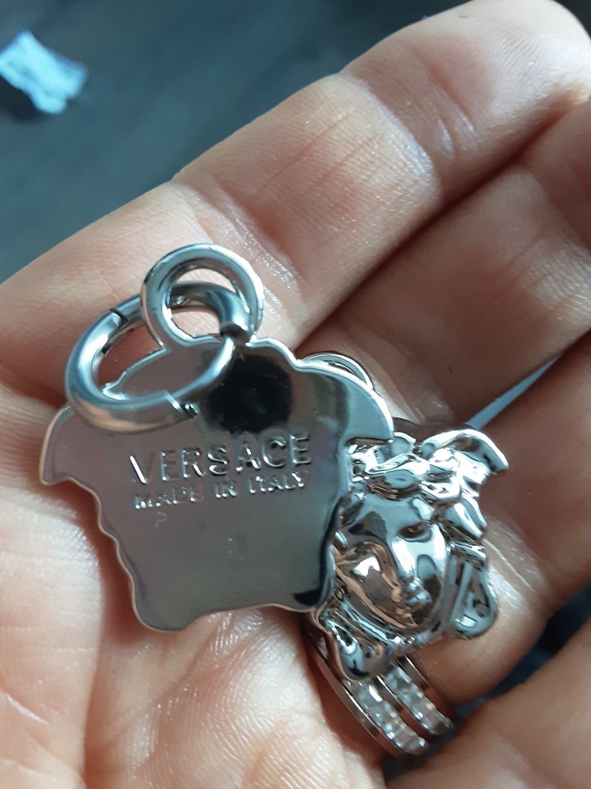 100% Versace Earrings box & duster silver