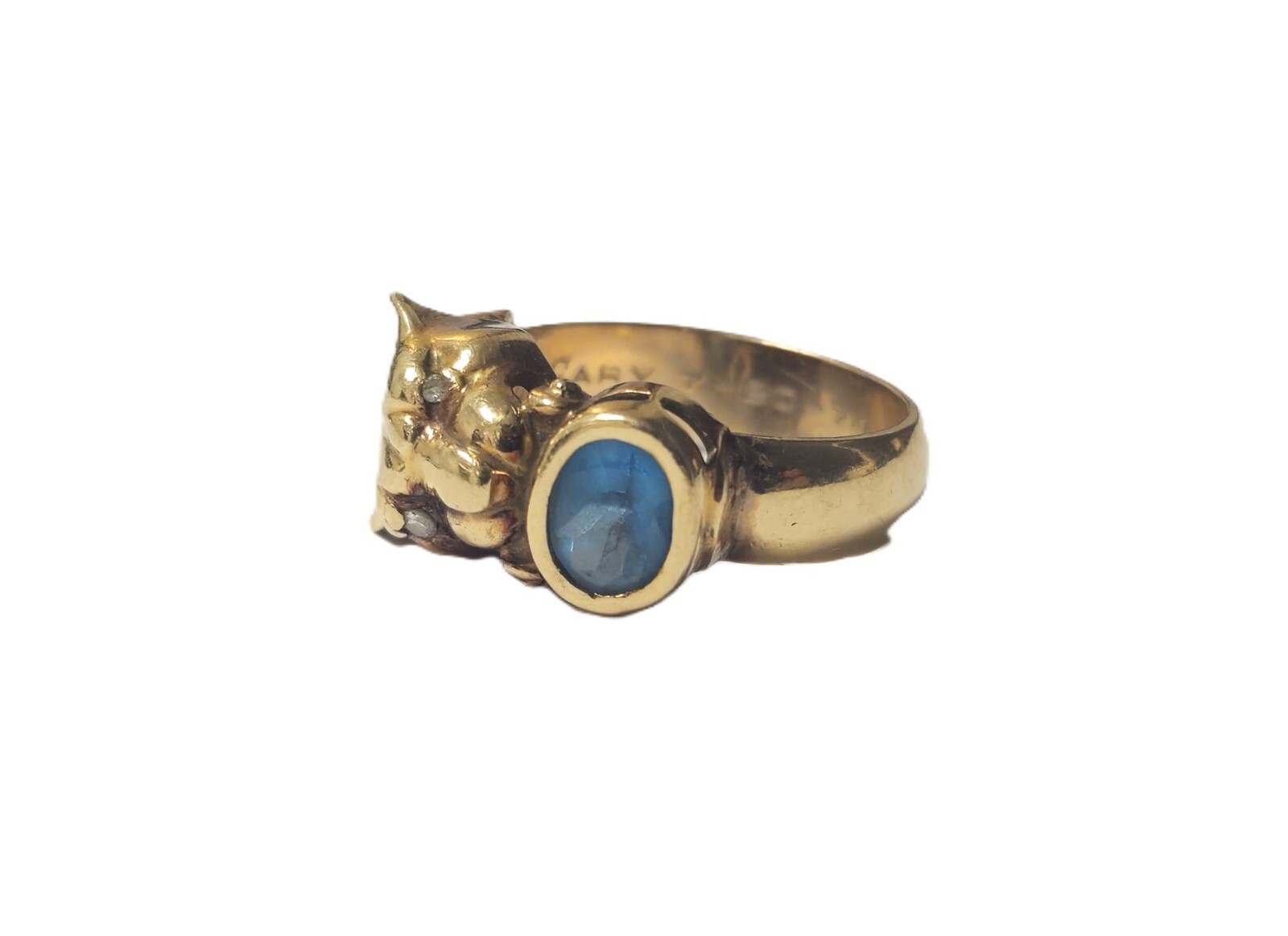 0.80ct Topaz Panther Ring in 14k Gold