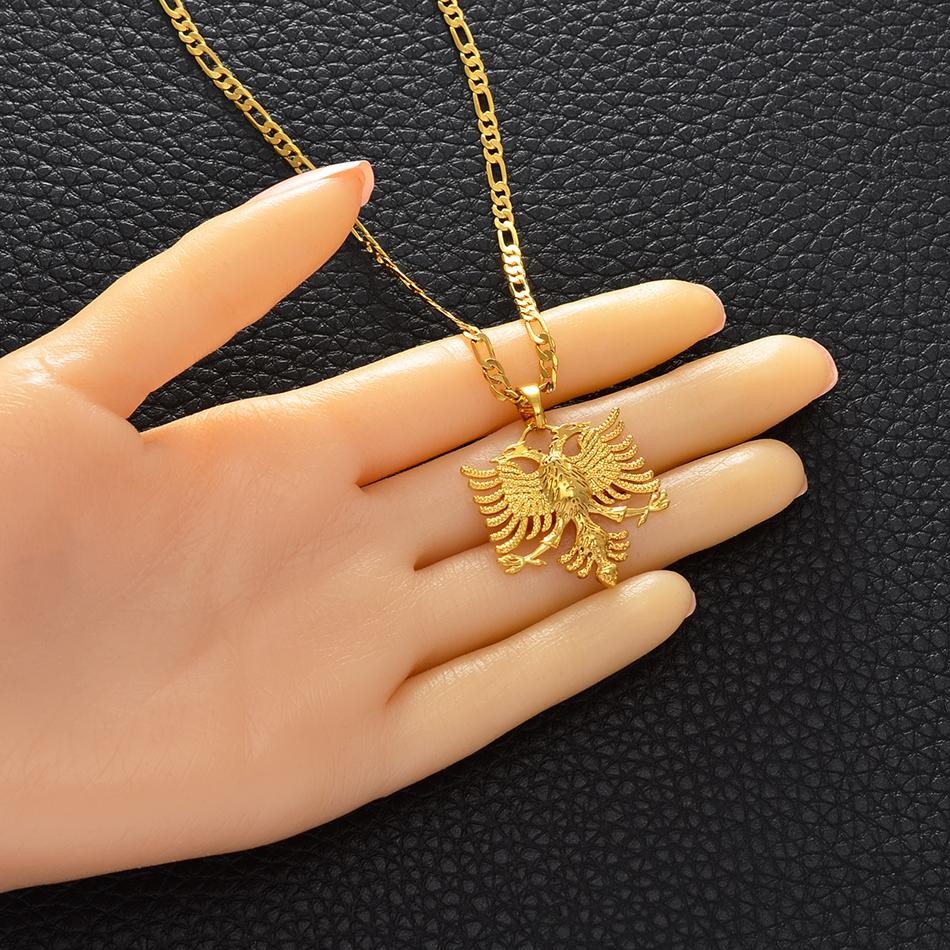 Albania Eagle Pendant Necklace Albanian Jewelry Ethnic Kosovo Silver/gold Color