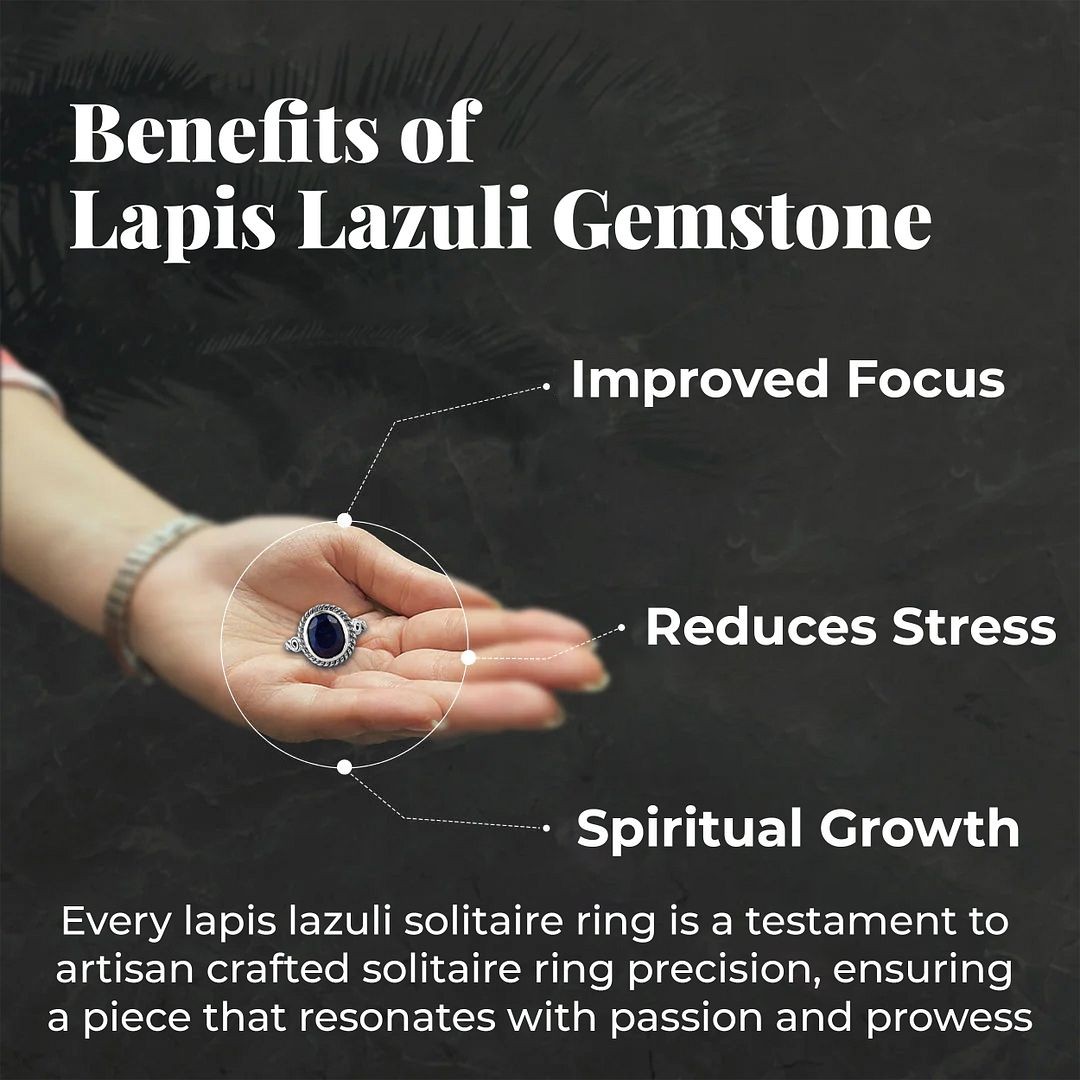 Artisan Crafted Lapis Lazuli 3.00 ctw Solitaire Ring Sterling Silver Size 5.0