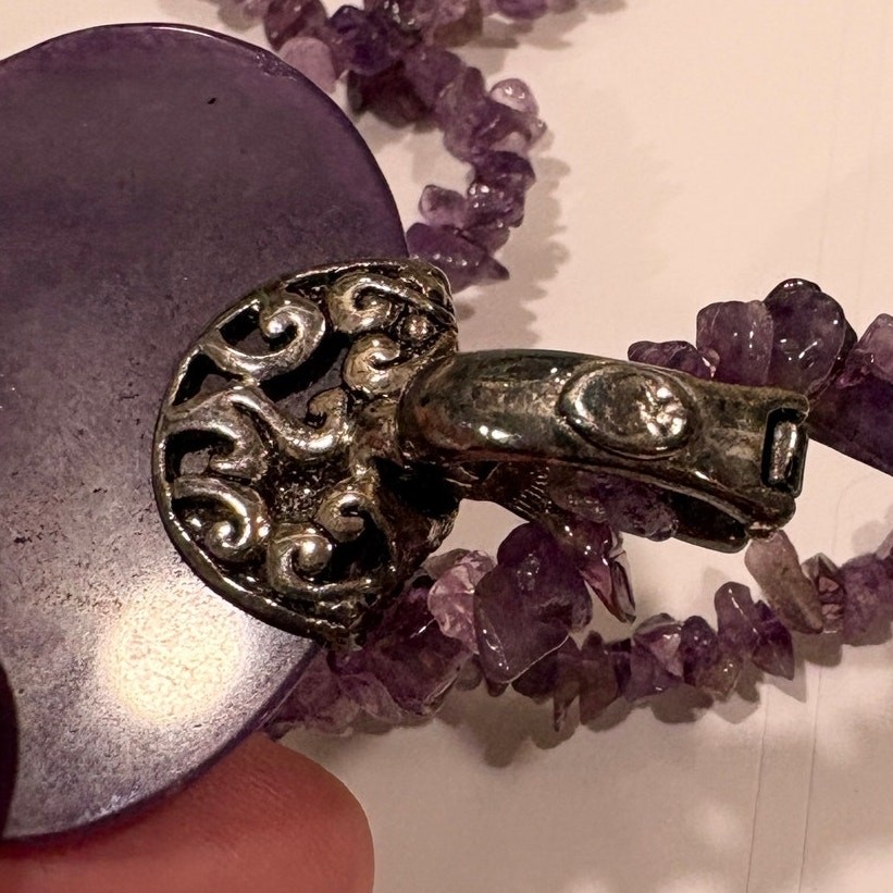 Premiere Designs Purple Stone Removable Pendant Necklace Statement Adjustable