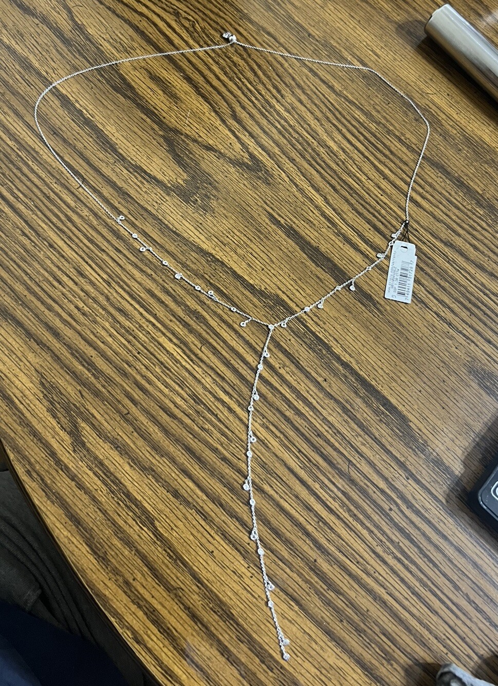 CRISLU 925 Cubic Zirconia Adjustable Y Necklace