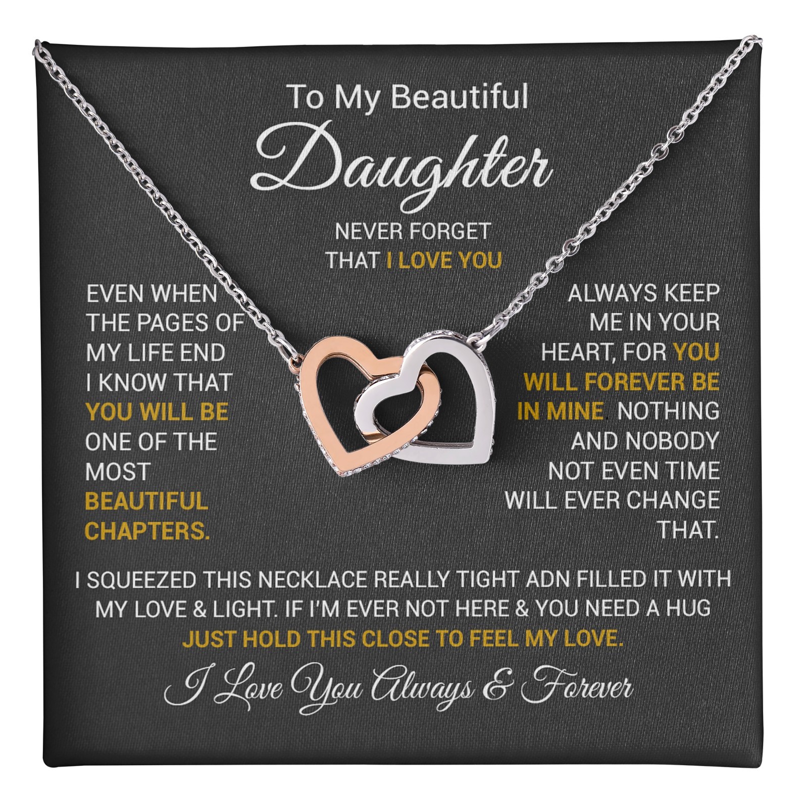 To My Daughter Necklace, Daughter Father Necklace, Daughter Gift From Dad, Mom