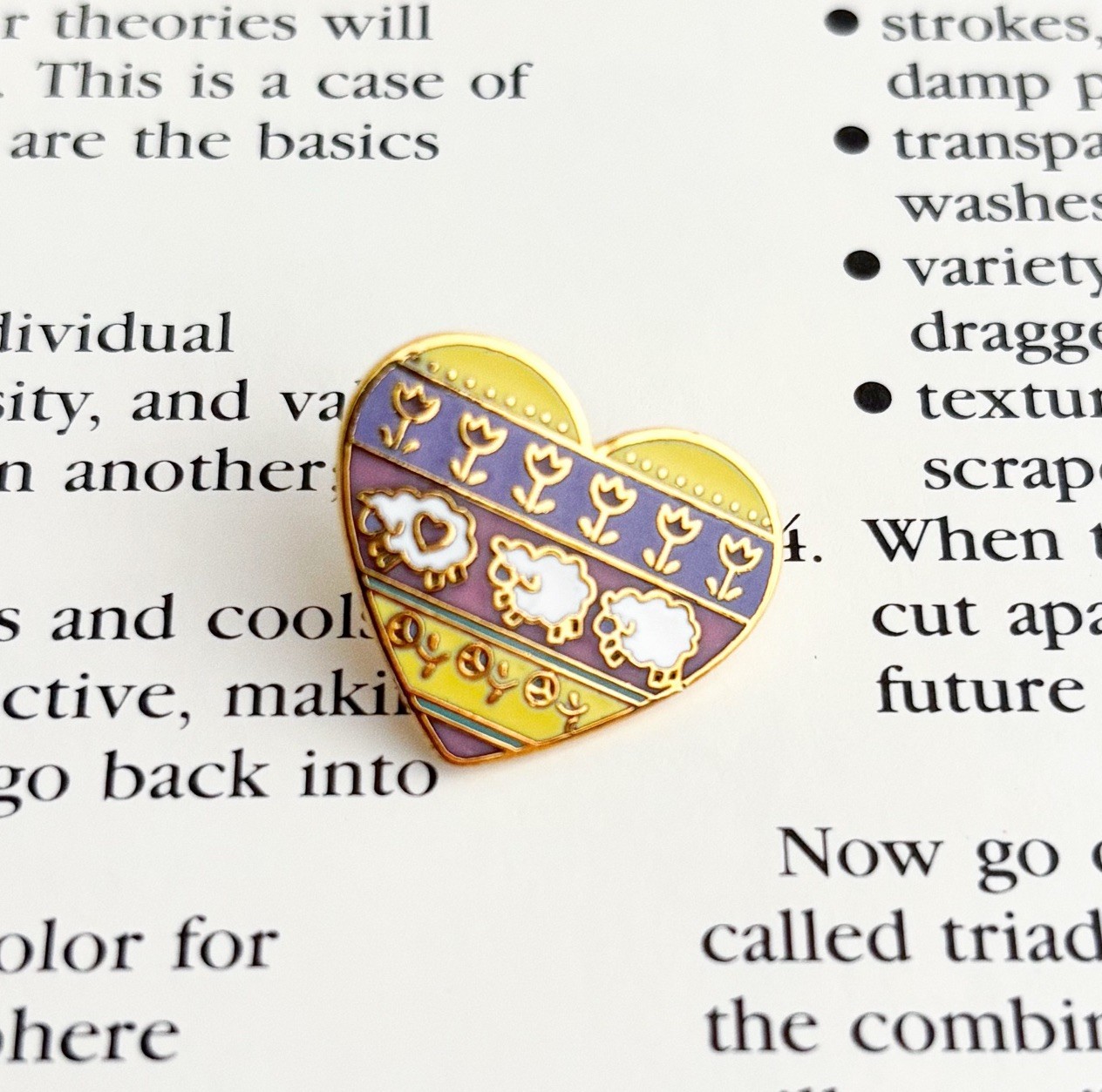 Vintage 1980’s Cottagecore Floral Sheep Pin