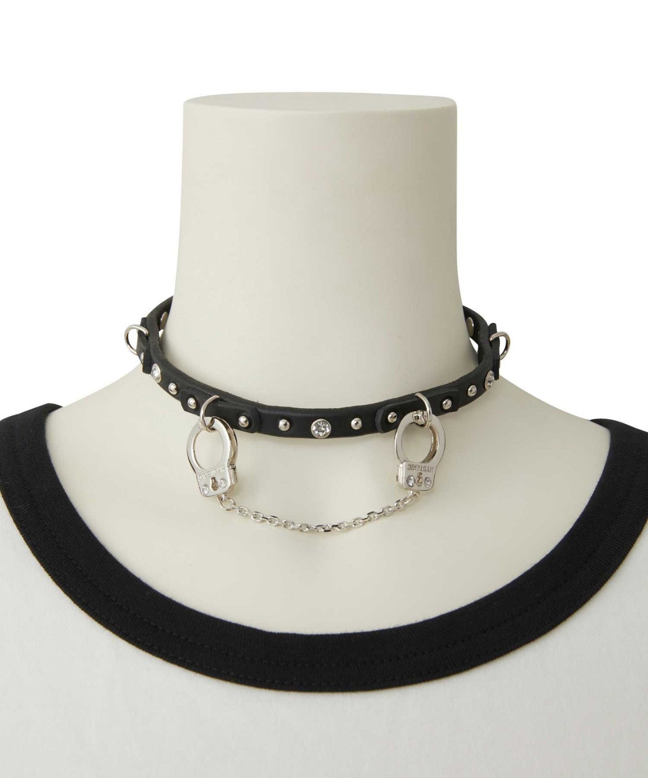 HYSTERIC GLAMOUR WOMEN HANDCUFFS Leather Choker Black Japan Authentic Japan