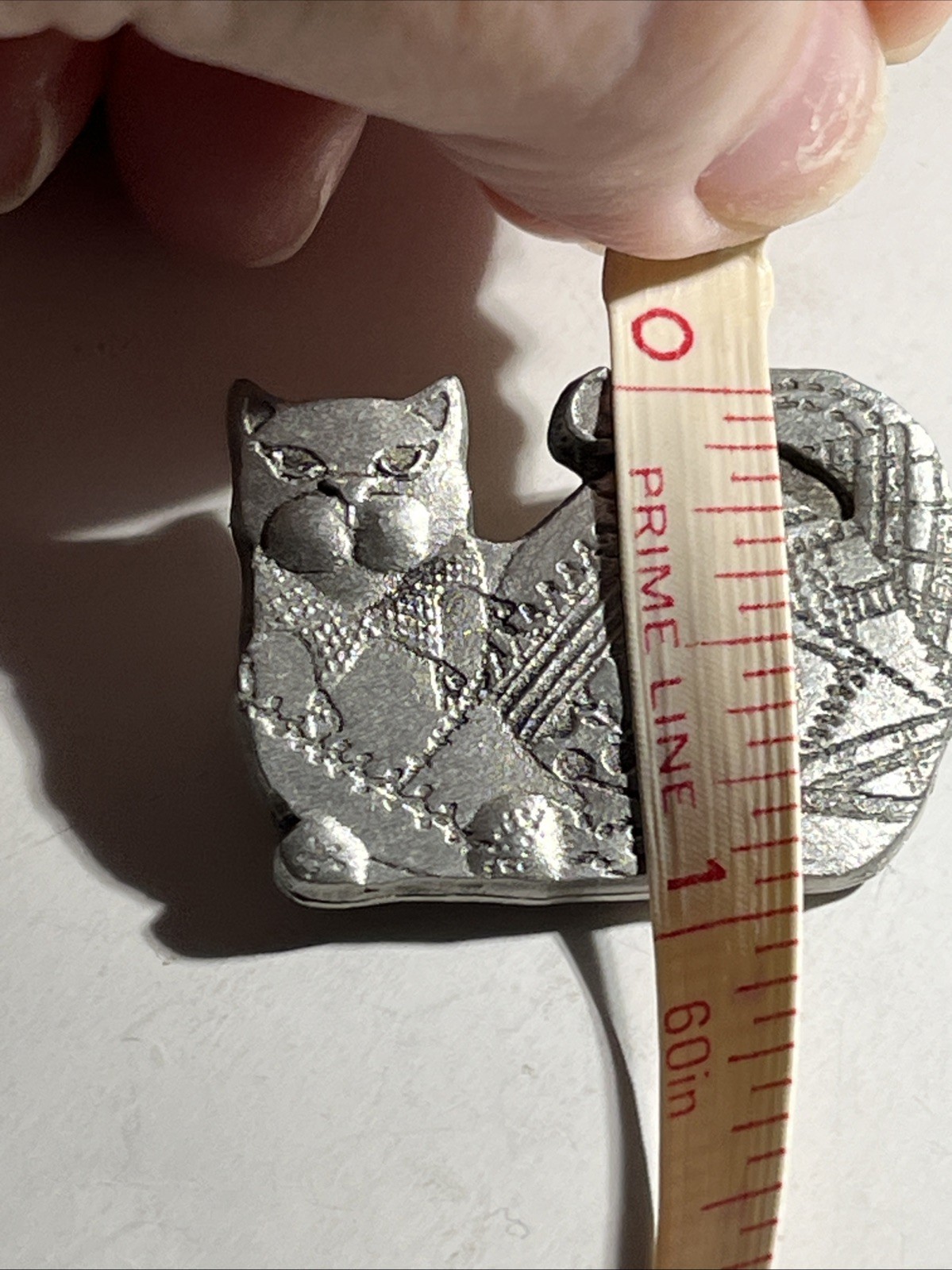 Lora Roche Patchwork Cat Brooch Made Of Pewter 2004