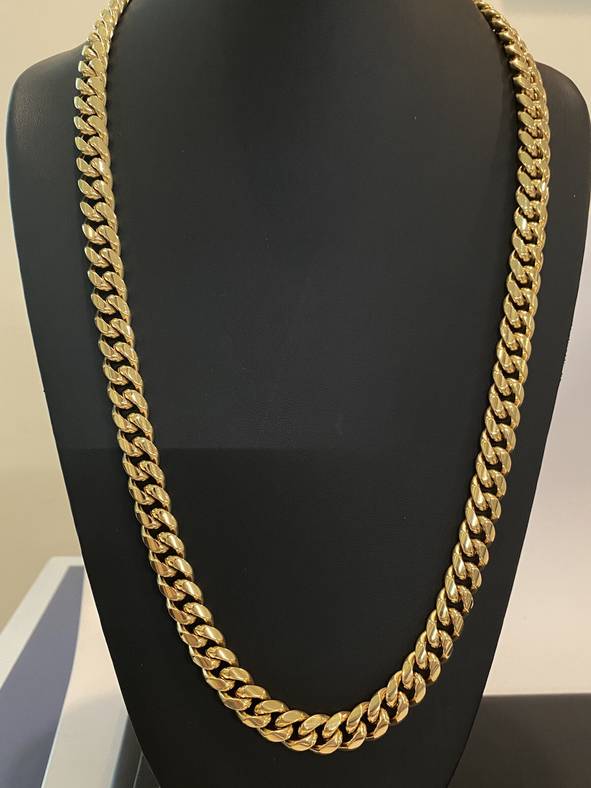 12mm Mens Miami Cuban Link 18k Gold Plated Stainless Real Hip Hop Chain Necklace