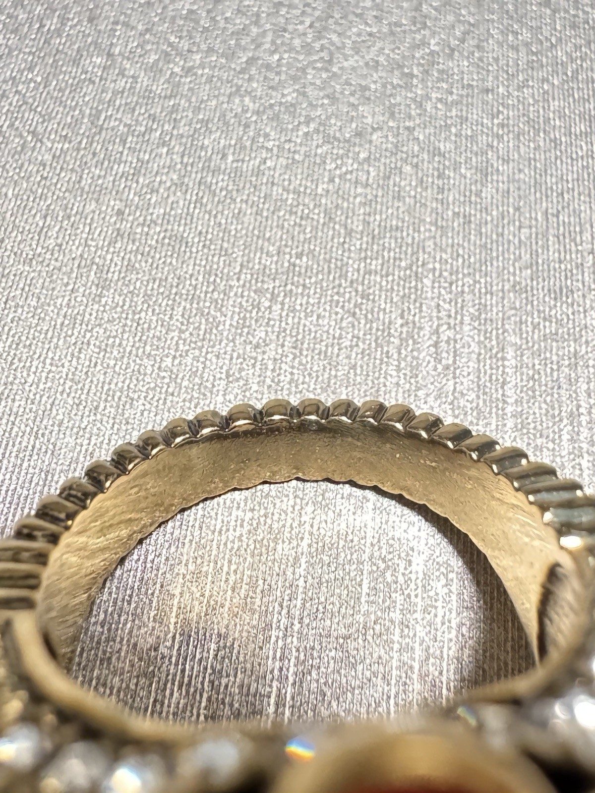 Heidi Daus Signed Gold Tone Crystal Cluster Cocktail Ring Size 8
