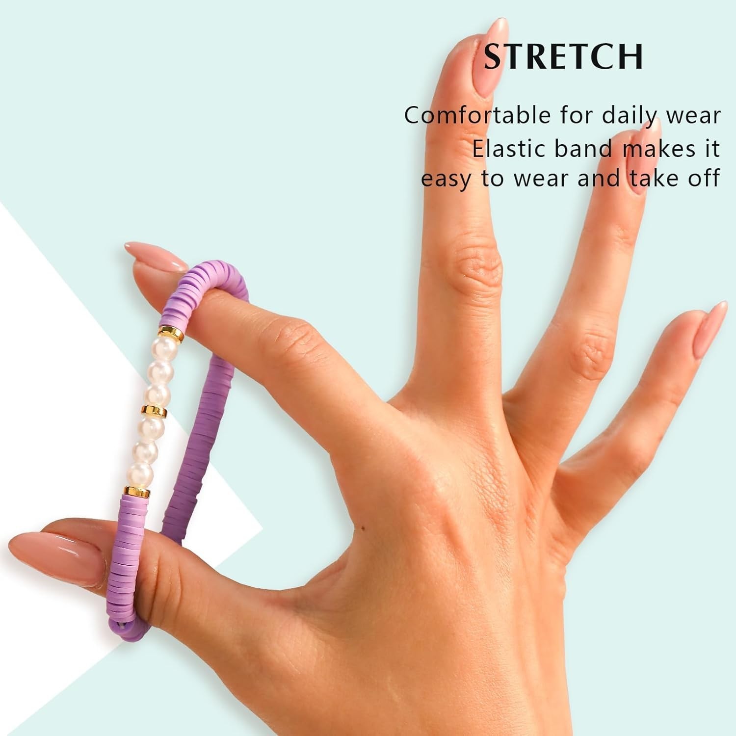Friendship Bracelets Beaded Clay Stackable Jewelry for Women Boho Preppy Bulk
